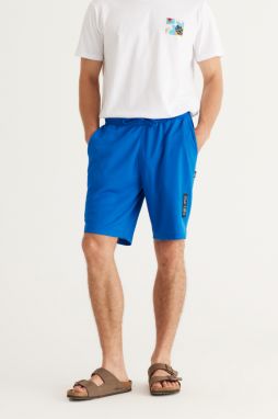 AC&Co / Altınyıldız Classics Men's Saxon Blue Standard Fit Normal Cut Knitted Sports Shorts.