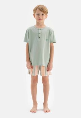Dagi Mint Half Pops, Embroidery Detailed T-shirts, Shorts, Pajamas Set.