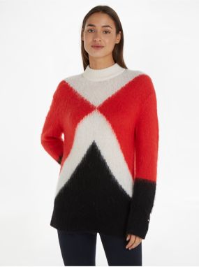 Cream-red women's sweater with wool blend Tommy Hilfiger - Women