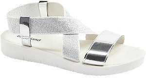 Bielo-strieborné sandále Graceland