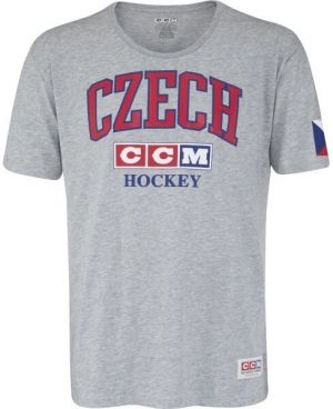 CCM FLAG TEE TEAM CZECH Pánske tričko, sivá, veľkosť