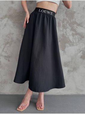 BİKELİFE Black Elastic Waist Parachute Skirt