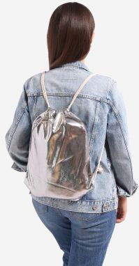 Shelvt Fabric Backpack Bag silver
