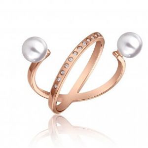 Emily Westwood Elegantný bronzový prsteň s perlami WR1023R