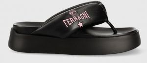 Žabky Chiara Ferragni CF3149 dámske, čierna farba, na platforme, CF PLATFORM FLIP FLOP