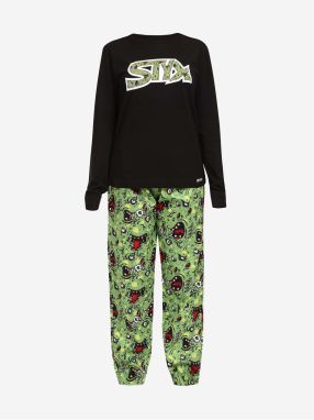 Čierno-zelené dámske pyžamo Styx Zombie