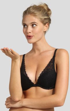 Čierna dámska krajková push up podprsenka Dim SUBLIM PUSH-UP BRA