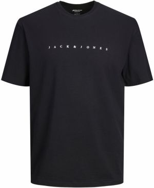 Jack & Jones Plus Tričko 'Star'  čierna / biela