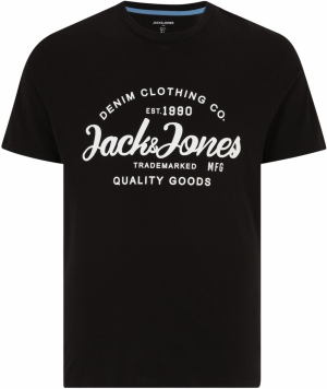 Jack & Jones Plus Tričko 'FOREST'  čierna / biela