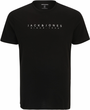 Jack & Jones Plus Tričko 'ETRA'  čierna / biela