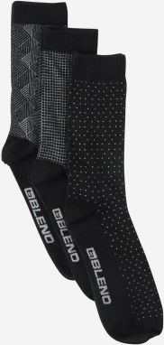 Sada troch párov ponožiek v čiernej a šedej farbe Blend