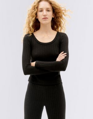 Thinking MU Black Trash Casilda L/S Top BLACK