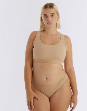 Organic Basics Core Thong Hazelnut