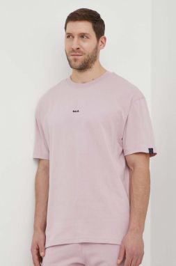 Bavlnené tričko BALR. pánske, ružová farba, s nášivkou, B1112 1225