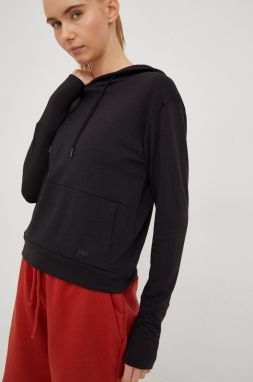 Športová mikina Helly Hansen Lifa Tech dámska, čierna farba, s kapucňou, jednofarebná, Lifa Tech 48530
