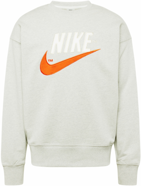 Nike Sportswear Mikina  svetlosivá / tmavooranžová / biela