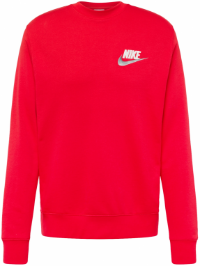 Nike Sportswear Mikina  striebornosivá / červená / biela