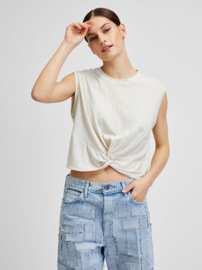 Biely crop top VERO MODA June