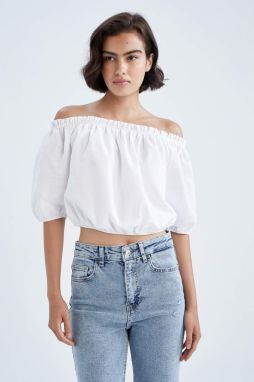 DEFACTO Crop Off Shoulder Half Sleeve Short Sleeve Blouse