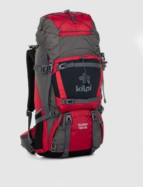 Šedo-červený unisex športový ruksak Kilpi ECRINS (45+5 l)