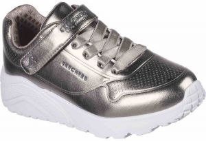 Skechers UNO LITE Dievčenská voľnočasová obuv, strieborná, veľkosť