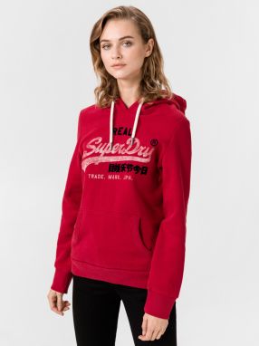 SuperDry červená mikina s kapucňou