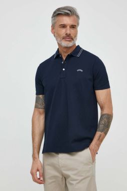 Bavlnené polo tričko Paul&Shark tmavomodrá farba, jednofarebný, 24411274
