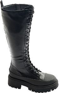 Čierna šnurovacia obuv so zipsom Catwalk