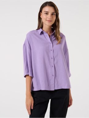 Jimmy Key Lilac Loose Fit All-Orange Sleeve Linen Shirt.