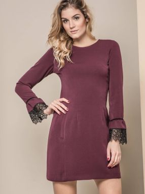 MISS CITY DRESS WITH LACE AT THE SLEEVES PURPLE