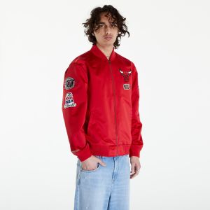 Mitchell & Ness NBA Lightweight Satin Bomber Vintage Logo Bulls Scarlet