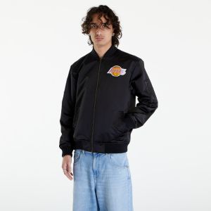 Mitchell & Ness NBA Lightweight Satin Bomber Vintage Logo Lakers Black