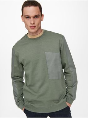 Khaki Mens Sweatshirt ONLY & SONS Ronald - Men