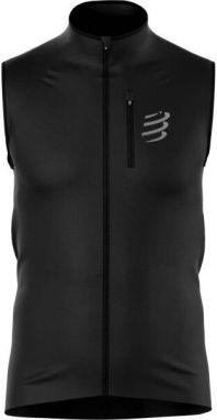 Compressport HURRICANE WINDPROOF M Pánska vetruodolná vesta, čierna, veľkosť