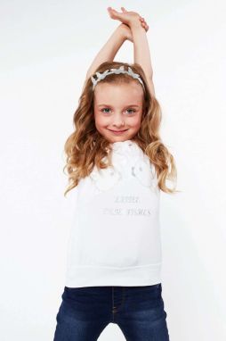 Girls' T-shirt white fish