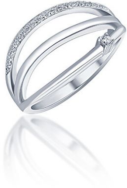 JVD Elegantný strieborný prsteň so zirkónmi SVLR0393XH2BI 52 mm