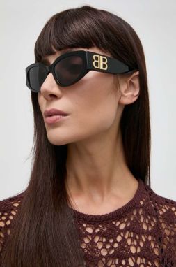 Slnečné okuliare Balenciaga dámske, čierna farba, BB0324SK