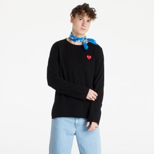 Comme des Garçons PLAY Red Heart Crewneck Jumper Black