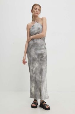 Šaty Answear Lab šedá farba, maxi, rovný strih