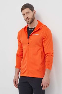 Športová mikina adidas TERREX Xperior oranžová farba, s kapucňou, jednofarebná, IQ3720