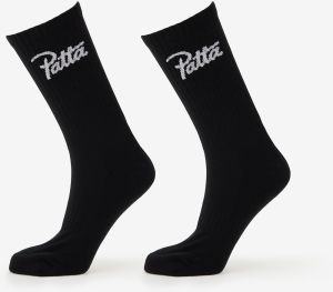 Patta Script Logo Sport Socks 2-Pack Black