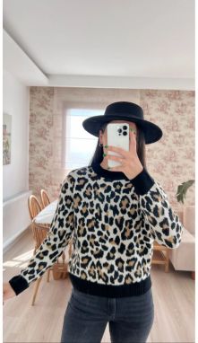 Laluvia Leopard Pattern Knitwear Sweater