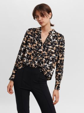 AWARE by VERO MODA Brown-black patterned shirt VERO MODA Rio - Women