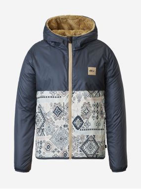 Brown-Blue Women's Reversible Winter Jacket with Hood Picture Posy - Women