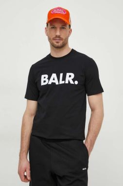 Bavlnené tričko BALR. pánske, čierna farba, s potlačou, B1112 1048