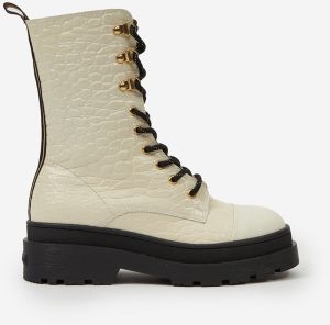 Aubri Mid Boot Off White Croco Členková obuv Scotch & Soda 