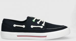 Tenisky Tommy Hilfiger CORE BOAT SHOE CANVAS pánske, tmavomodrá farba, FM0FM04510