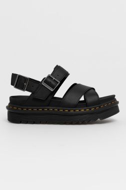 Kožené sandále Dr. Martens Voss II dámske, čierna farba, na platforme, DM26799001