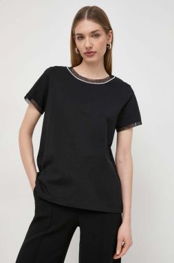 Bavlnené tričko Luisa Spagnoli dámsky, čierna farba