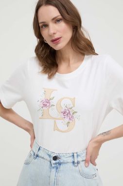 Bavlnené tričko Luisa Spagnoli dámsky, biela farba